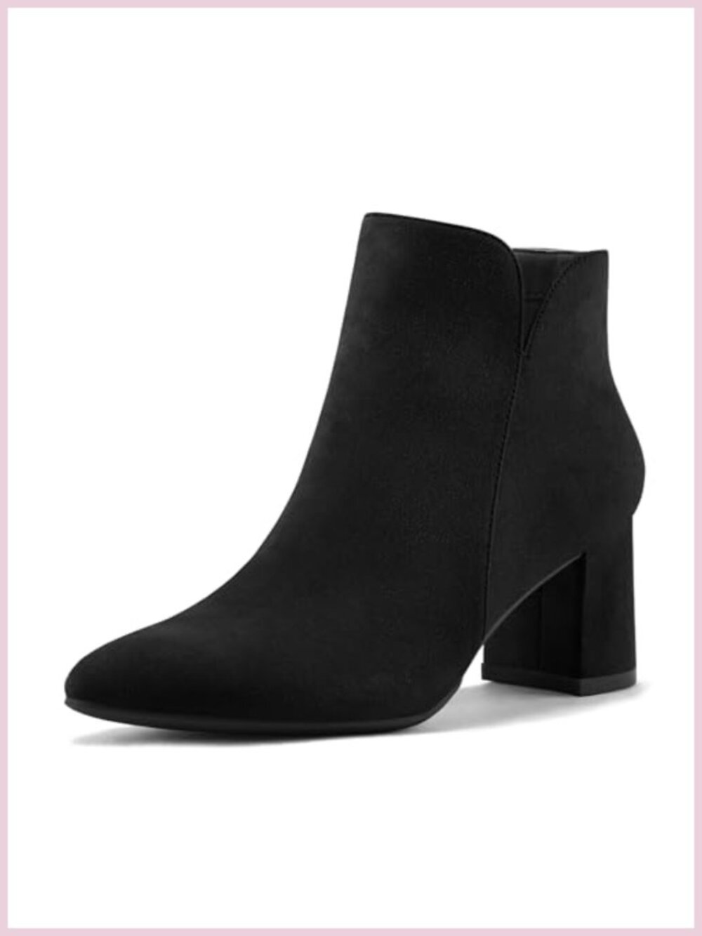 Women's Ankle Boots Chunky Block Heel Pointed Toe Suede Dressy Booties